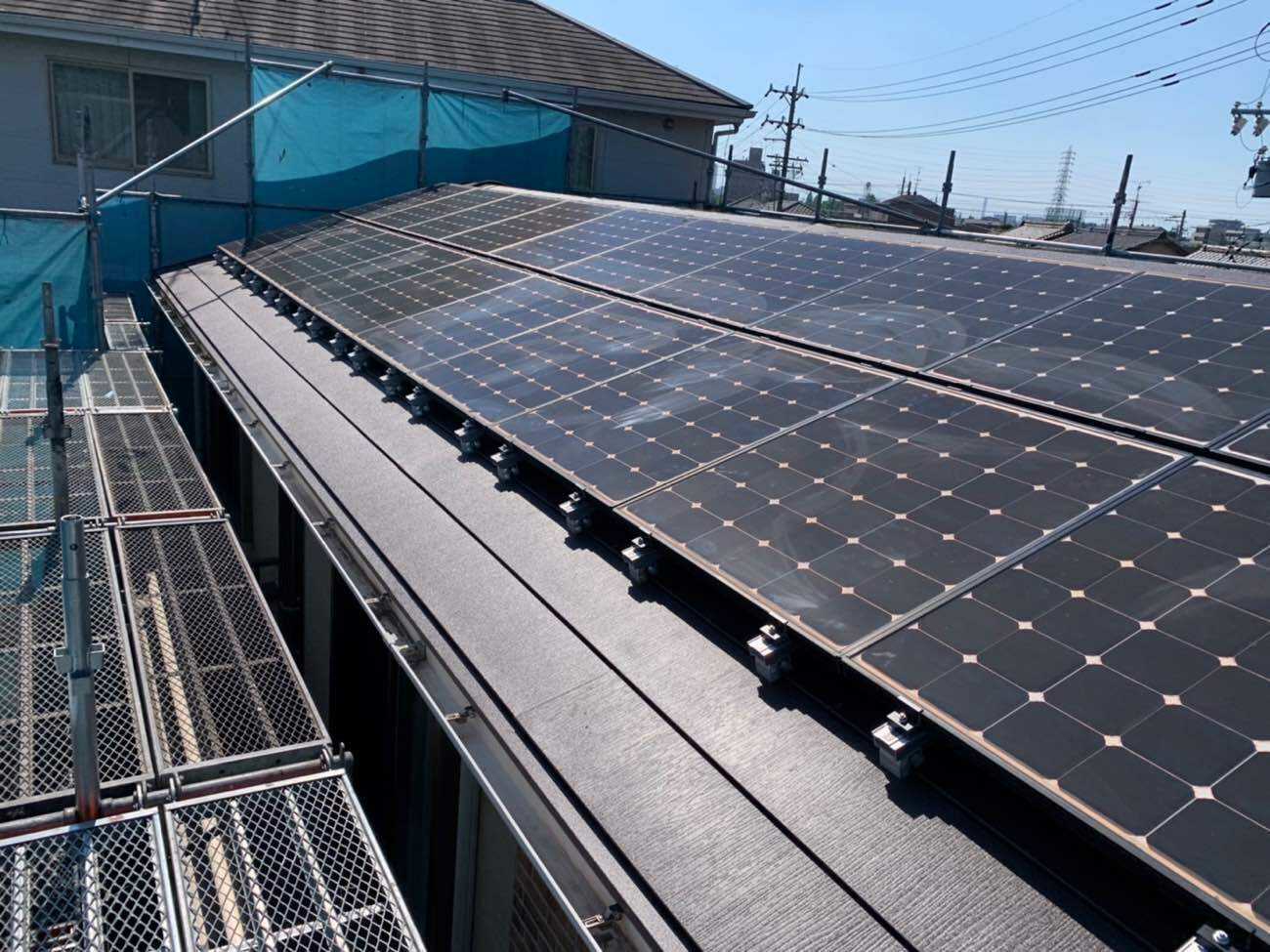 太陽光パネルの設置完了